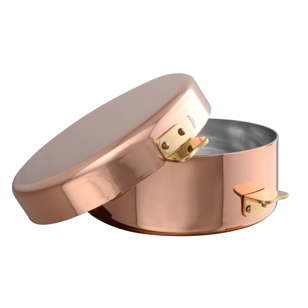 Mauviel M'TRADITION Polished Copper & Tin Inside Pomme-Anna Sauce Pan With Bronze Handles, 2.3-Qt - Mauviel USA