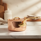 Mauviel M'Heritage M'200 B Sauce Pan With Lid, Brass Handle, 1.8-Qt - Mauviel1830