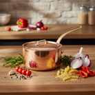 Mauviel M'Heritage M'200 B Copper Sauce Pan With Lid, Brass Handle, 2.6-Qt - Mauviel1830