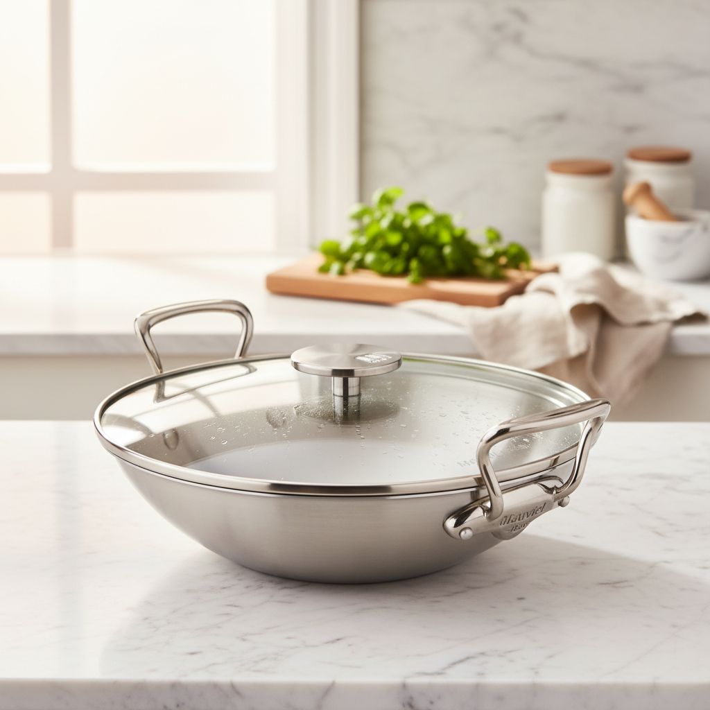 Mauviel M'COOK 5-Ply Wok With Two Cast Stainless Steel Handles, 12.6-In - Mauviel1830