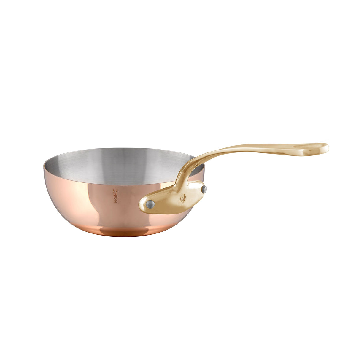 Mauviel M'Heritage 200 B Copper Curved Splayed Saute Pan With 