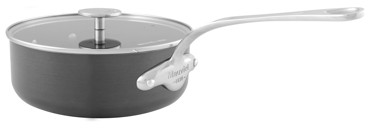 Mauviel M'STONE 3 Saute Pan With Glass Lid, Cast Stainless Steel Handl ...