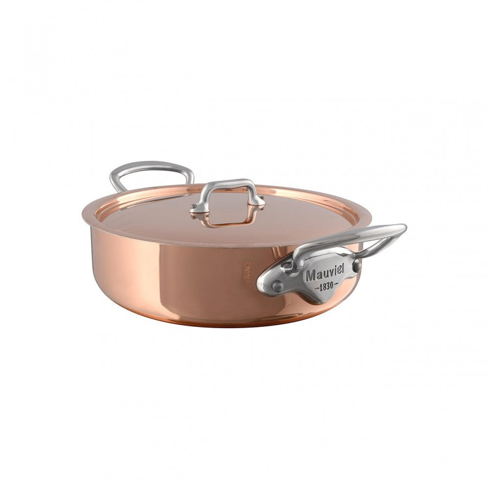 Mauviel M'150 S Copper Rondeau With Lid & Cast Stainless Steel Handles