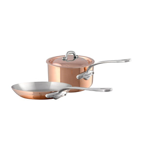 Mauviel Mauviel M'Heritage M'150 S Copper Sauce Pan With Curved Lid 1.9-qt and Frying Pan 10.2-in Set Mauviel M'Heritage M'150 S Copper Sauce Pan With Curved Lid 1.9-qt and Frying Pan 10.2-in Set