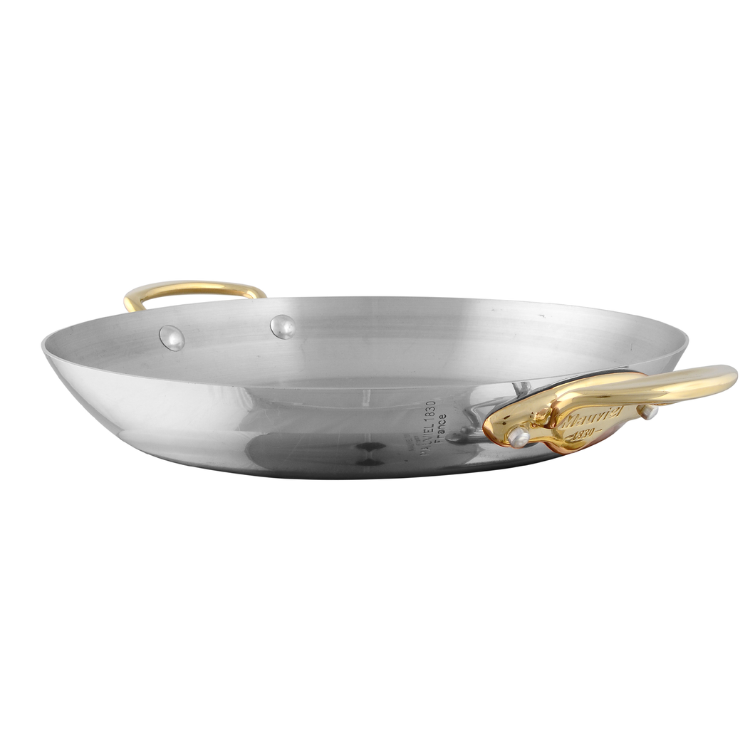 Mauviel M'COOK B 5-Ply Round Gratin Pan With Brass Handles, 11-In