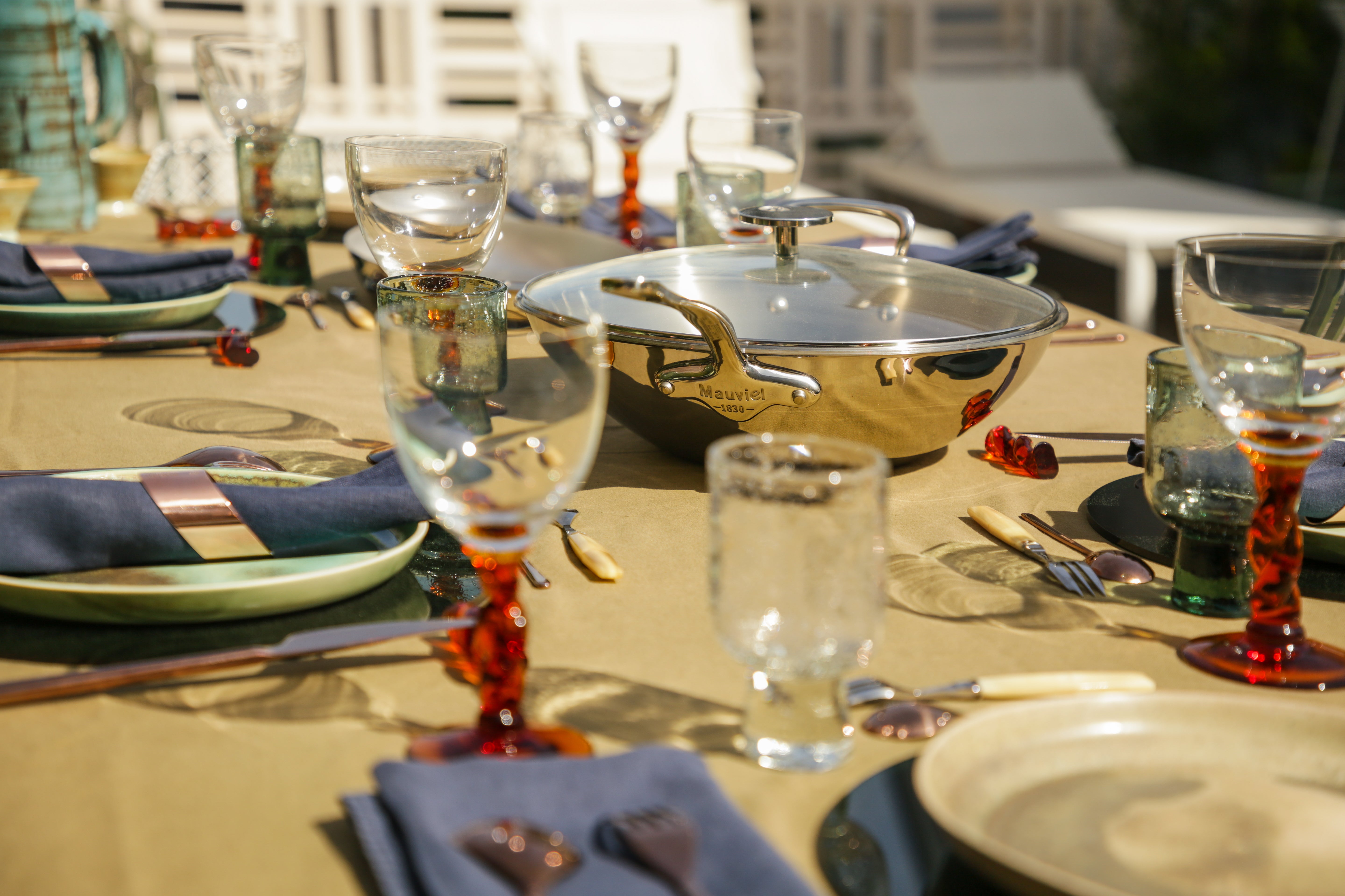 Mauviel M'COOK 5-Ply Wok With Long Handle, Cast Stainless Steel, 5-qt - Mauviel1830