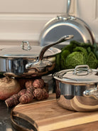 Mauviel M'COOK 5-Ply Sauté Pan With Lid, Cast Stainless Steel Handle - Mauviel1830