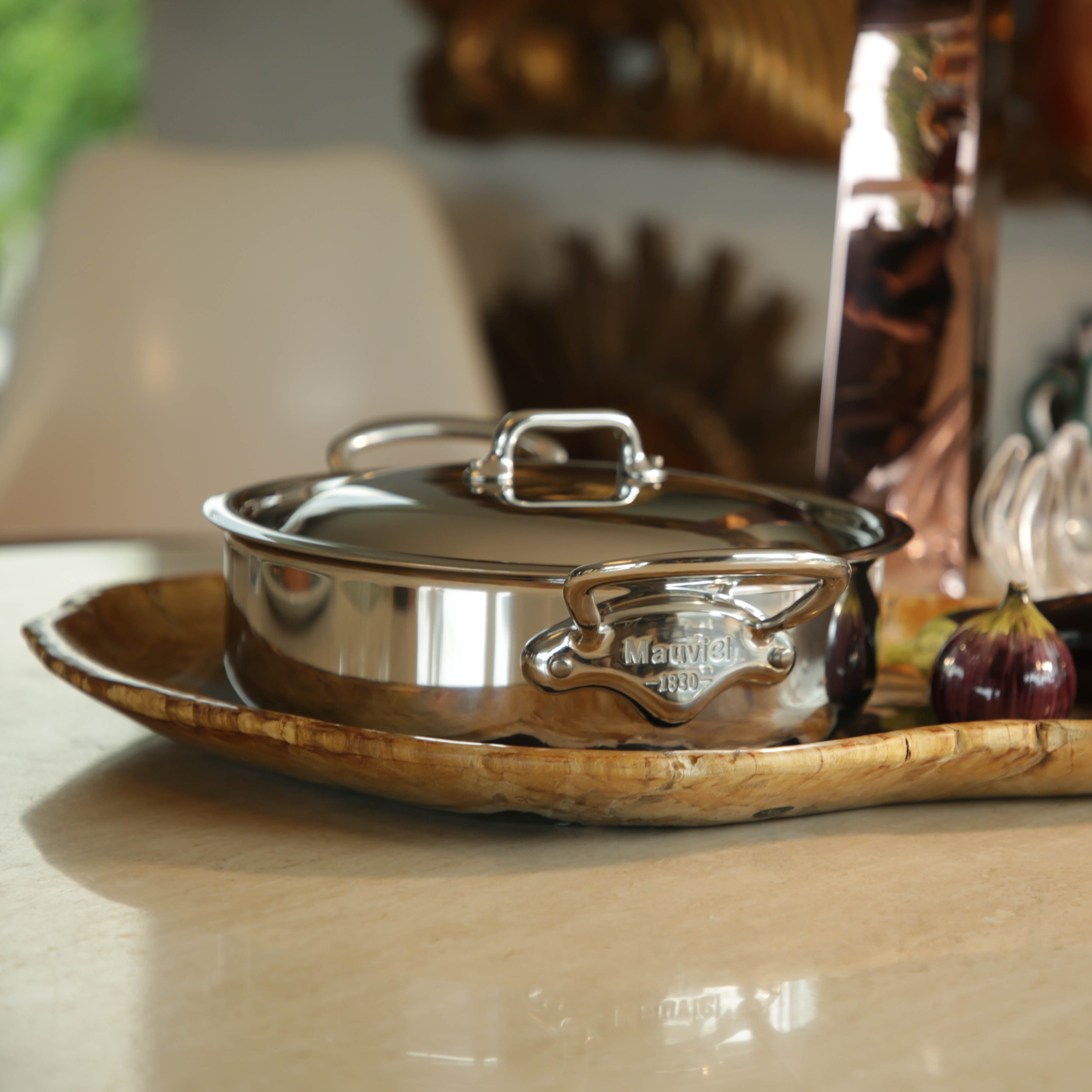 Mauviel 1830 M'URBAN 4 Tri-Ply Rondeau With Lid, 3.2-Qt