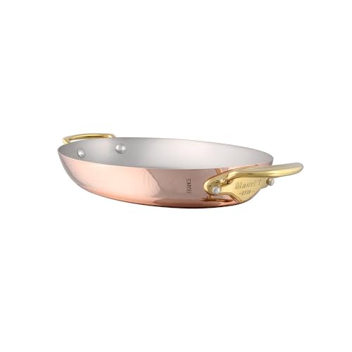 Mauviel M'150 B Copper Oval Gratin Pan With Brass Handles, 9.8-In - Mauviel USA
