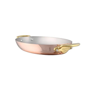 Mauviel 1830 Mauviel M'Heritage 150 B Copper Oval Gratin Pan With Brass Handles, 9.8-In Mauviel M'150 B Copper Oval Gratin Pan With Brass Handles, 9.8-In - Mauviel USA