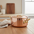 Mauviel M'Heritage M'200 B Copper Stewpan With Lid, Brass Handles - Mauviel1830