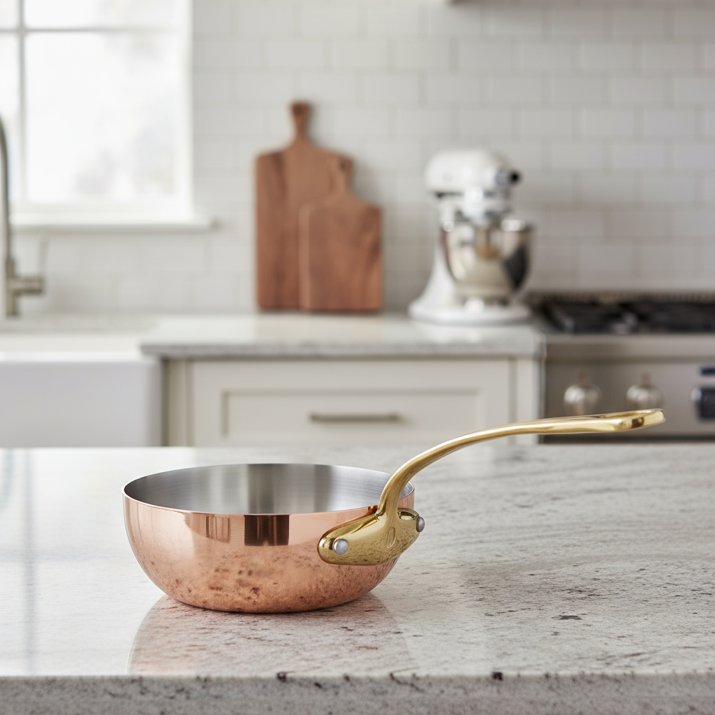 Mauviel M'Heritage M'200 B Chef Pan With Brass Handle, 3.6-Qt - Mauviel1830