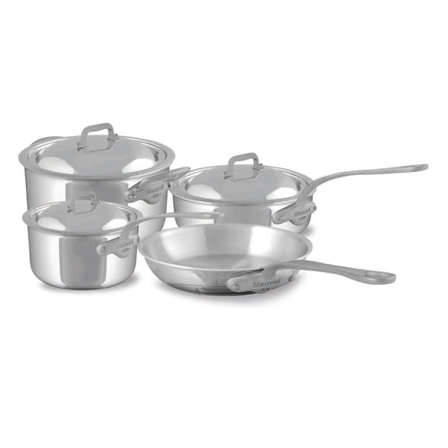 Mauviel M'Cook SB 5-Ply 7-Piece Cookware Set With Brushed Cast Stainless Steel Handles