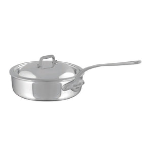 Mauviel M'Cook SB 5-Ply Saute Pan With Lid, Brushed Cast Stainless Steel Handle, 3.4-Qt