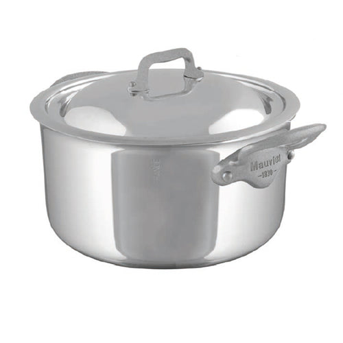 Mauviel M'Cook SB 5-Ply Stewpan With Lid,Brushed Cast Stainless Steel Handles, 6.1-Qt