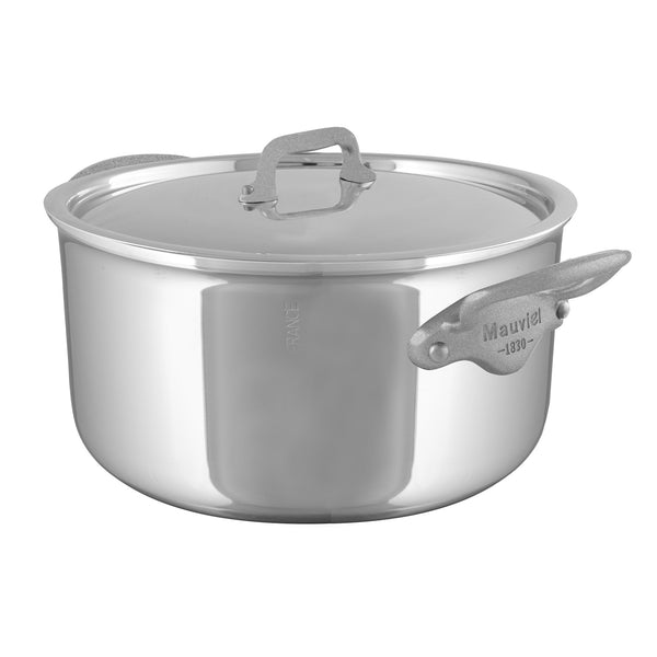 Mauviel M'Cook SB 5-Ply Stewpan With Lid, Brushed Cast Stainless