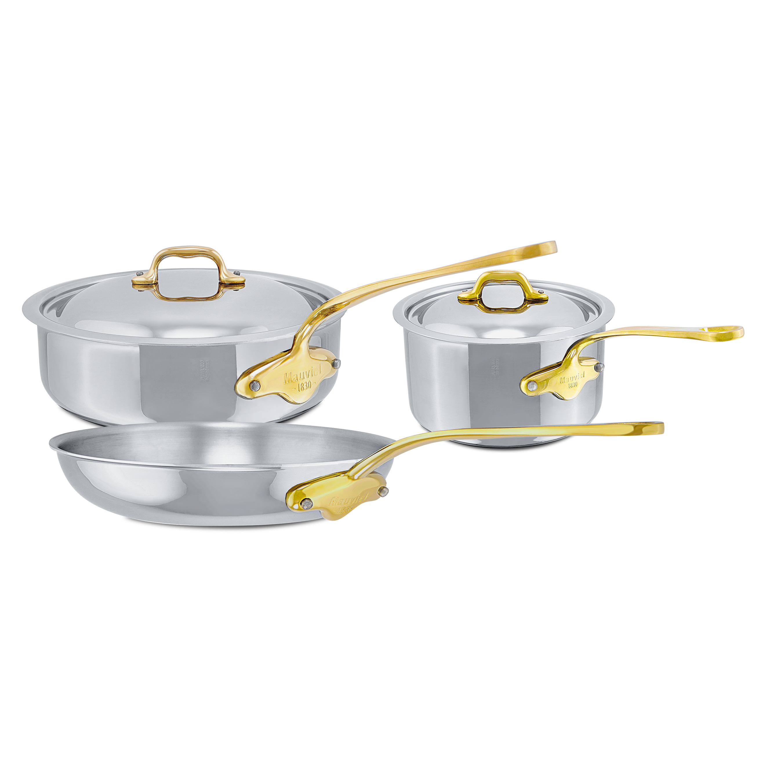 Mauviel 1830 M'COOK B 5-Ply 5-Piece Cookware Set With Brass Handles
