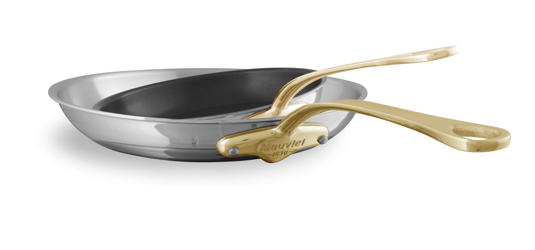 Mauviel M'COOK B 2-Piece 5-Ply Nonstick Frying Pan Set With Brass Handles - Mauviel USA