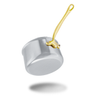 Mauviel M'COOK B sauce pan with brass handles, stainless steel cookware for sauces and small cooking tasks.