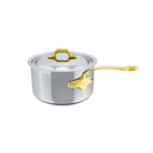 Mauviel M'COOK B Sauce Pan With Lid, Brass Handles - Mauviel1830