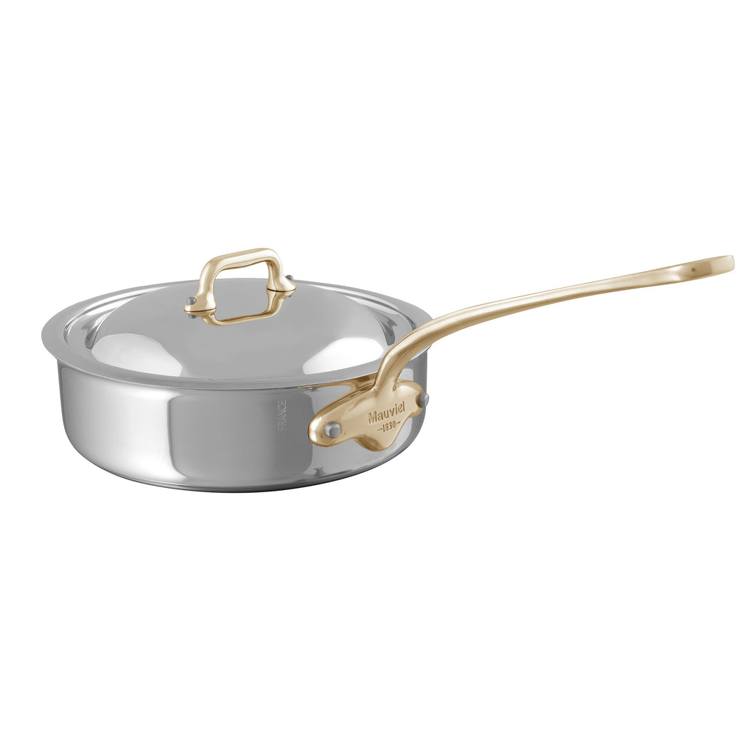 Mauviel M'COOK B 5-Ply Saute Pan With Lid, Bronze Handle, 1.8-Qt - Mauviel USA