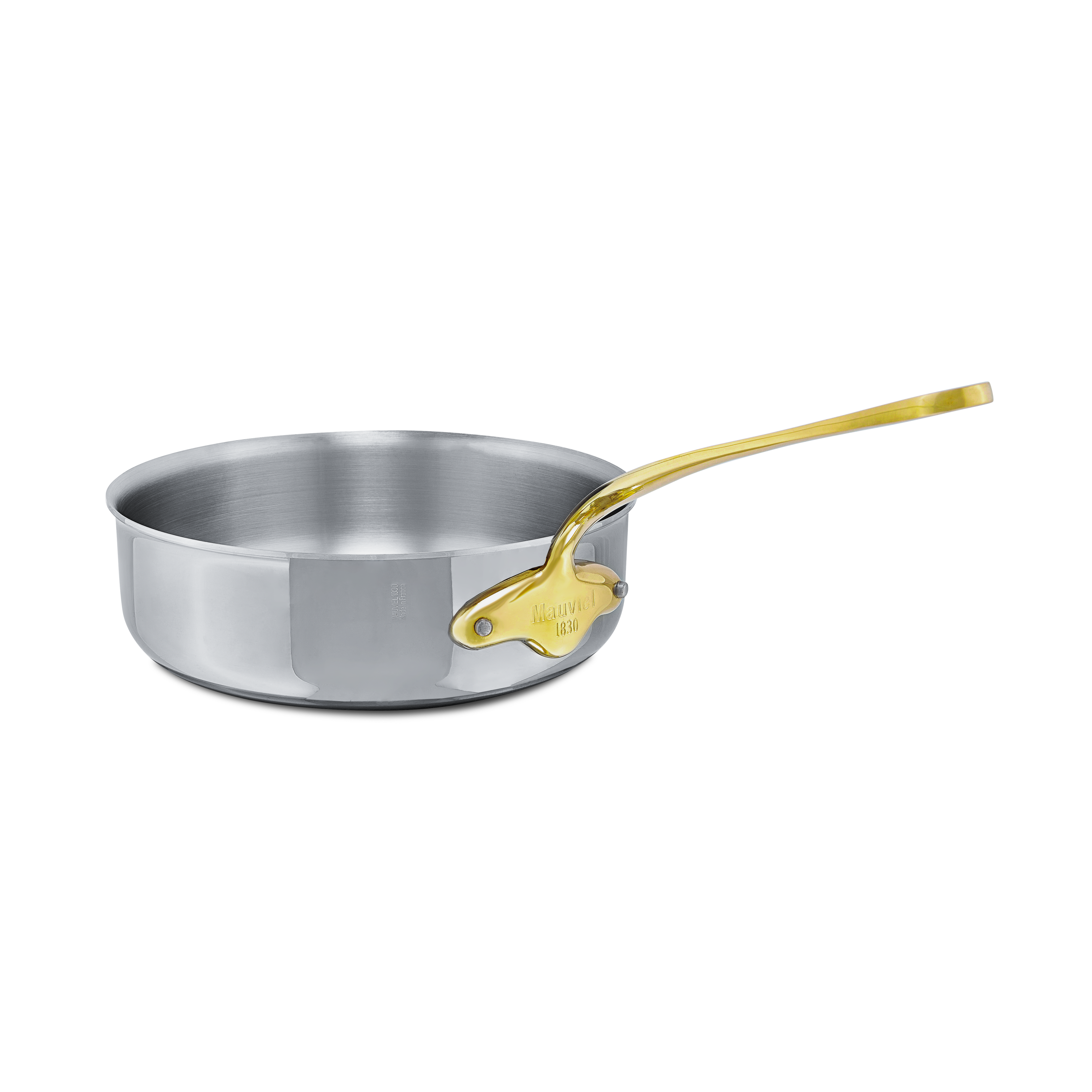 Mauviel M'COOK B 5-Ply Saute Pan With Lid, Brass Handle - Mauviel1830