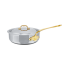 Mauviel M'COOK B 5-Ply Saute Pan With Lid, Brass Handle - Mauviel1830