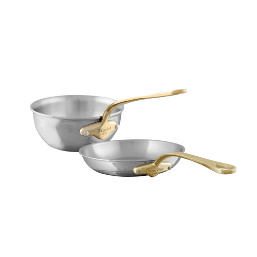 Mauviel M'COOK B 5-Ply 2-Piece Cookware Set With Brass Handles - Mauviel1830