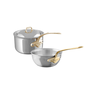 Mauviel M'COOK B 5-Ply 3-Piece Cookware Set With Brass Handle - Mauviel1830
