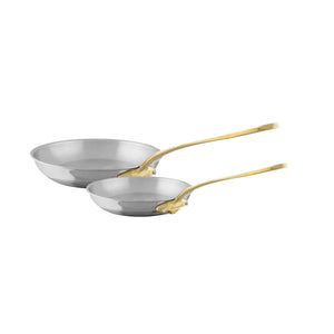 Mauviel1830 Mauviel M'COOK B 5-Ply 2-Piece Frying Pan 7.9-In and  9.4-In Set With Brass Handles Mauviel M'COOK B 5-Ply 2-Piece Frying Pan 7.9-In and  9.4-In Set With Brass Handles - Mauviel1830