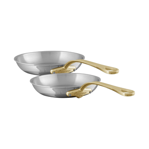 Mauviel M'COOK B 5-Ply 2-Piece Frying Pan Set With Brass Handles - Mauviel1830