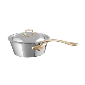 Mauviel USA Mauviel M'COOK B 5-Ply Splayed Saute Pan With Lid, Brass Handle, 2-Qt Mauviel M'COOK B 5-Ply Splayed Saute Pan With Lid, Brass Handle, 2-Qt - Mauviel1830