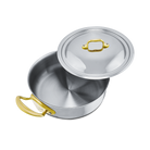 Mauviel M'COOK B 5-Ply Rondeau With Curved Lid, Brass Handles - Mauviel1830