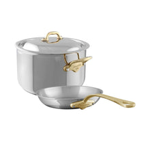 Mauviel1830 Mauviel M'COOK B 5-Ply Stewpan 6.2-Qt and Frying Pan 10.2-In Set with Brass Handles Mauviel M'COOK B 5-Ply Stewpan 6.2-Qt and Frying Pan 10.2-In Set with Brass Handles - Mauviel1830