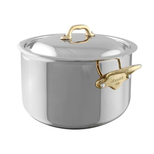 Mauviel 1830 Mauviel M'COOK B 5-Ply Stewpan With Lid, Brass Handles, 6.2-Qt Mauviel M'COOK B 5-Ply Stewpan With Lid, Brass Handles, 6.2-Qt - Mauviel1830