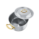 Mauviel M'COOK B 5-Ply Stewpan With Lid, Brass Handles - Mauviel1830