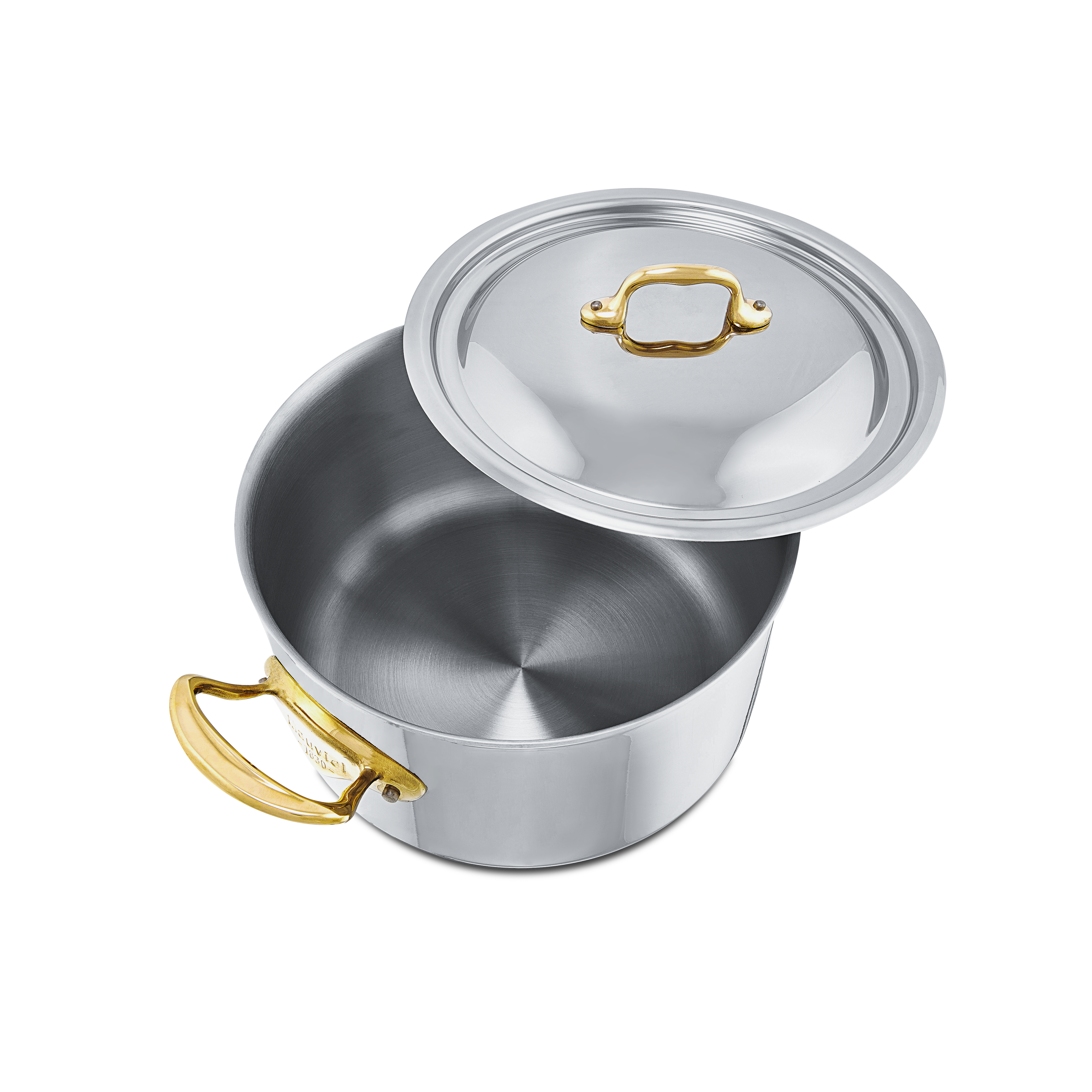 Mauviel M'COOK B 5-Ply Stewpan With Lid, Brass Handles - Mauviel1830