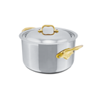 Mauviel M'COOK B 5-Ply Stewpan With Lid, Brass Handles - Mauviel1830