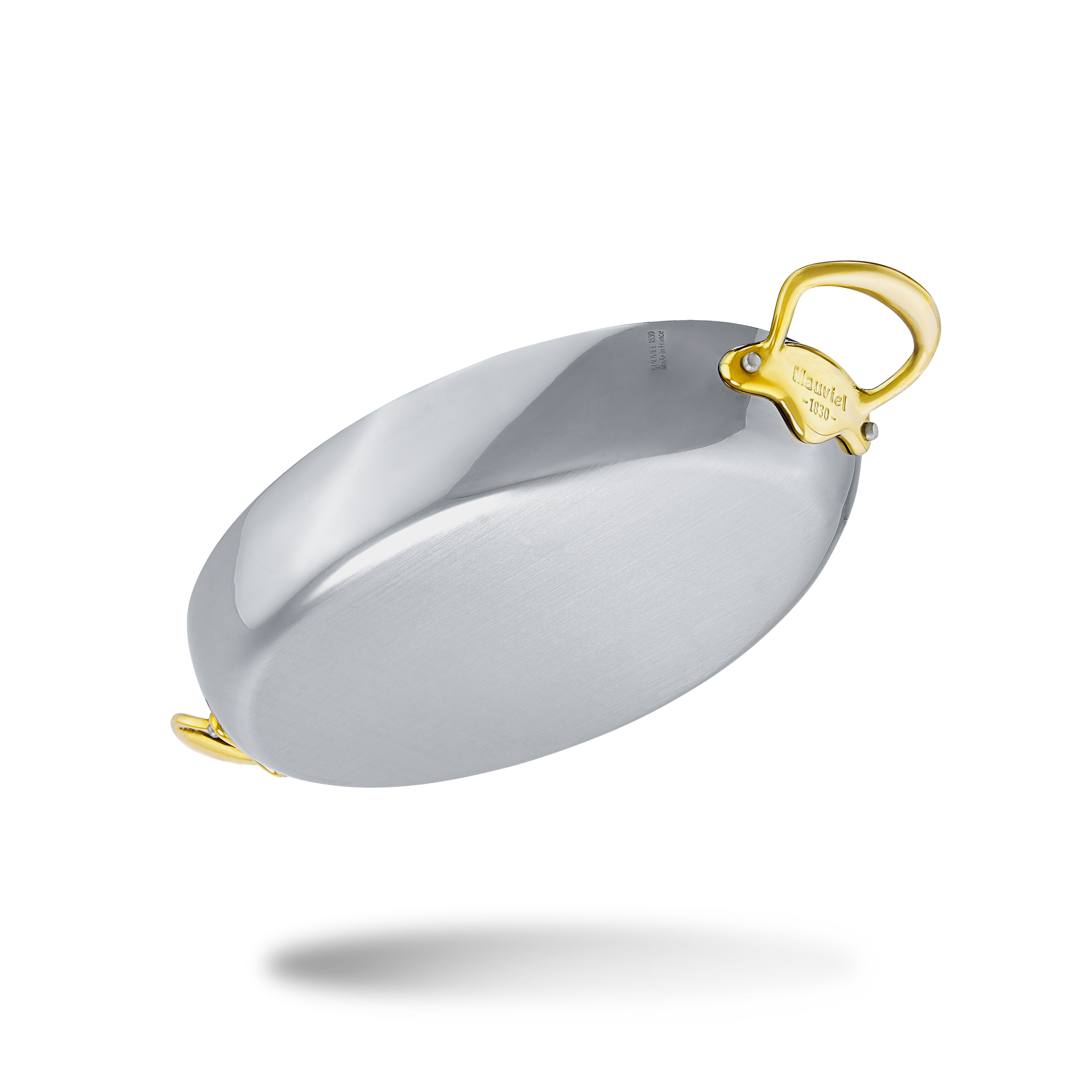 Mauviel M'COOK B 5-Ply Oval Pan With Brass Handles, 13.8-In - Mauviel1830