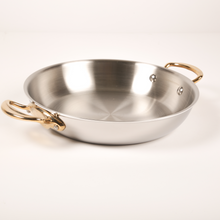 Mauviel 1830 Mauviel M'COOK B 5-Ply Round Pan With Brass Handles Set, 7.9-In Mauviel M'COOK B Round Pan With Bronze Handles Set, 7.9-In - Mauviel USA