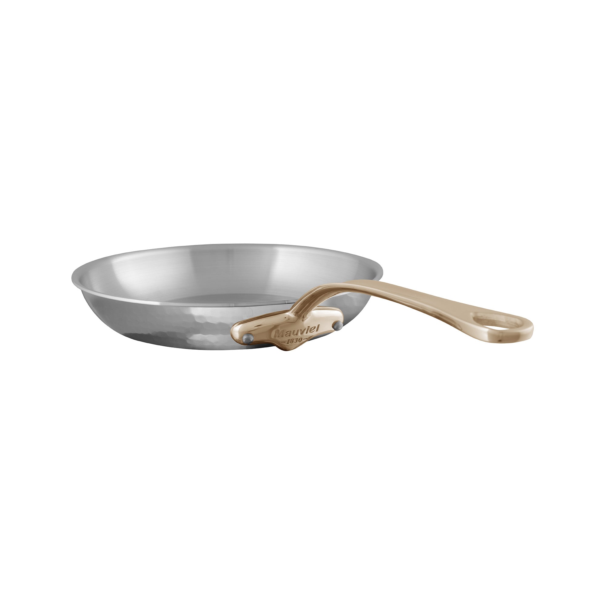 Mauviel M'ELITE B Hammered 5-Ply Frying Pan With Brass Handle