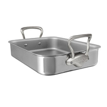 Mauviel Mauviel Stainless Steel Roasting Pan With Rack And Brushed Cast Stainless Steel Handles, 15.7 x 11.8-In Mauviel Stainless Steel Roasting Pan With Rack And Brushed Cast Stainless Steel Handles, 15.7 x 11.8-In