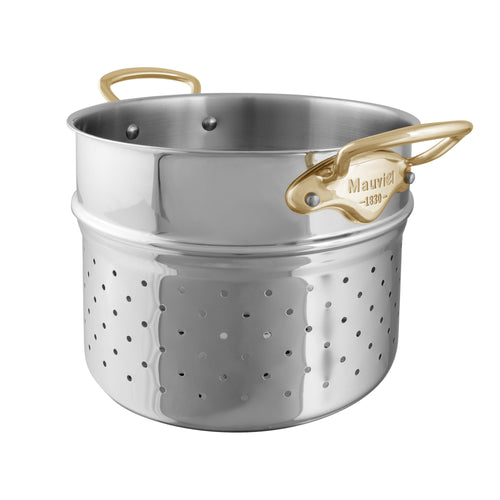 Mauviel M'COOK B 5-Ply Pasta Insert With Brass Handles, 9.4-in - Mauviel1830