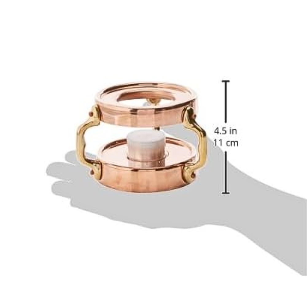 Mauviel M'Minis Copper Portable Heater With Candle for Small Saucepan, 4.5-in - Mauviel USA