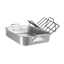 Mauviel Mauviel Stainless Steel Roasting Pan With Rack, Cast Stainless Steel Handles, 15.7 x 11.8-In Mauviel Stainless Steel Roasting Pan With Rack, Cast Stainless Steel Handles, 15.7 x 11.8-In