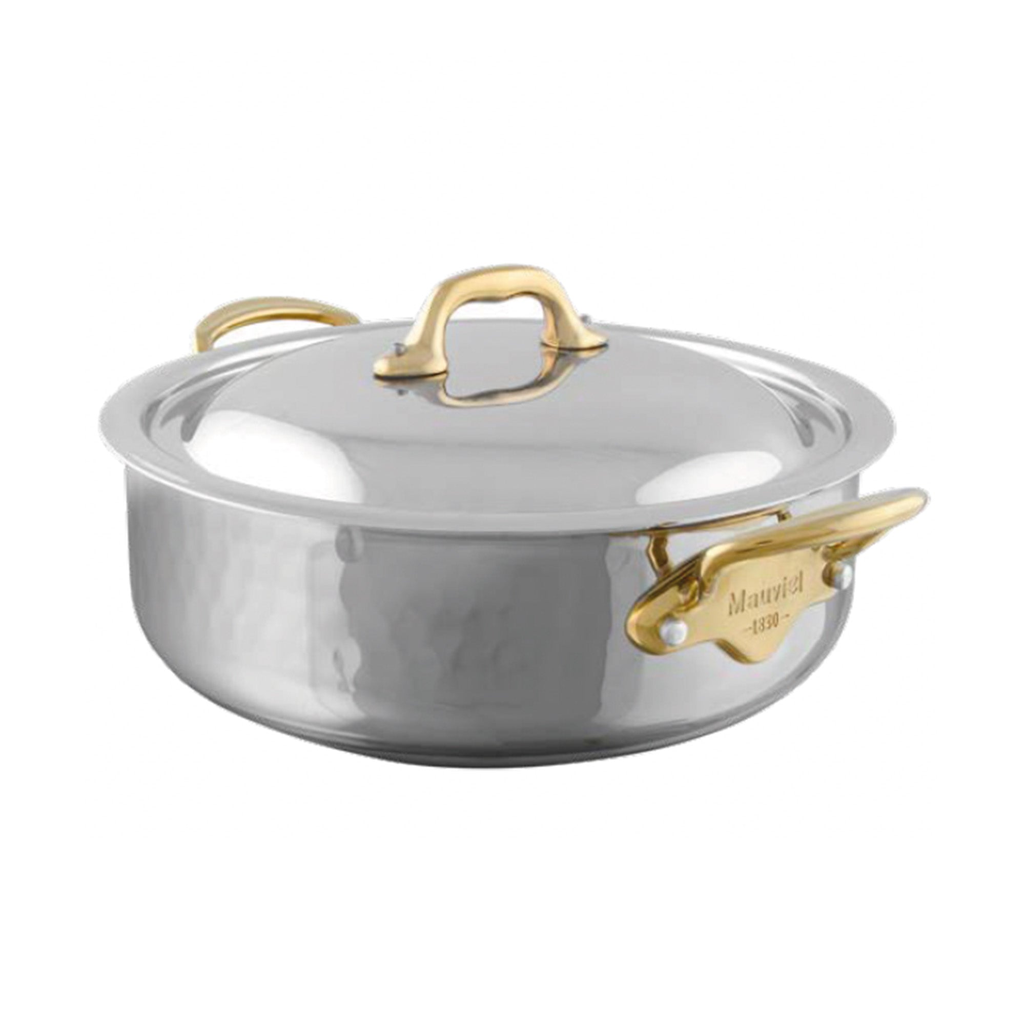 Mauviel 1830 M'ELITE B Hammered Rondeau With Curved Lid, 6-Qt
