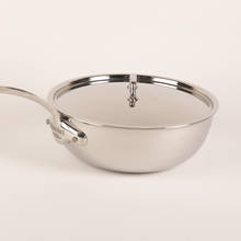 Mauviel 1830 Mauviel M'URBAN 4 Tri-Ply Curved Splayed Saute Pan With Lid, Cast Stainless Steel Handle, 3.4-Qt Mauviel M'URBAN 4 Tri-Ply Curved Splayed Saute Pan With Lid, Cast Stainless Steel Handle, 3.4-Qt - Mauviel USA