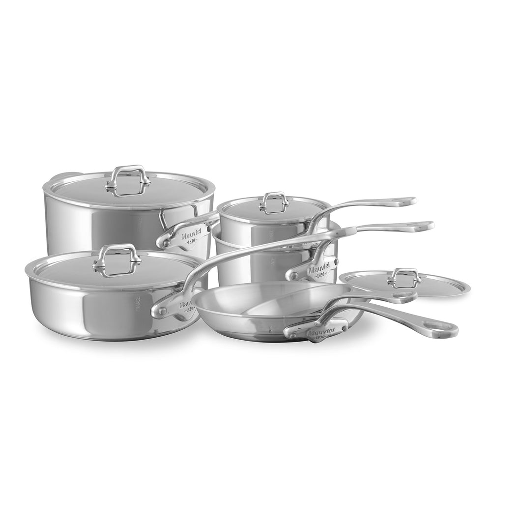 Mauviel M'URBAN 4 Tri-Ply 10-Piece Cookware Set With Cast Stainless Steel Handles - Mauviel USA