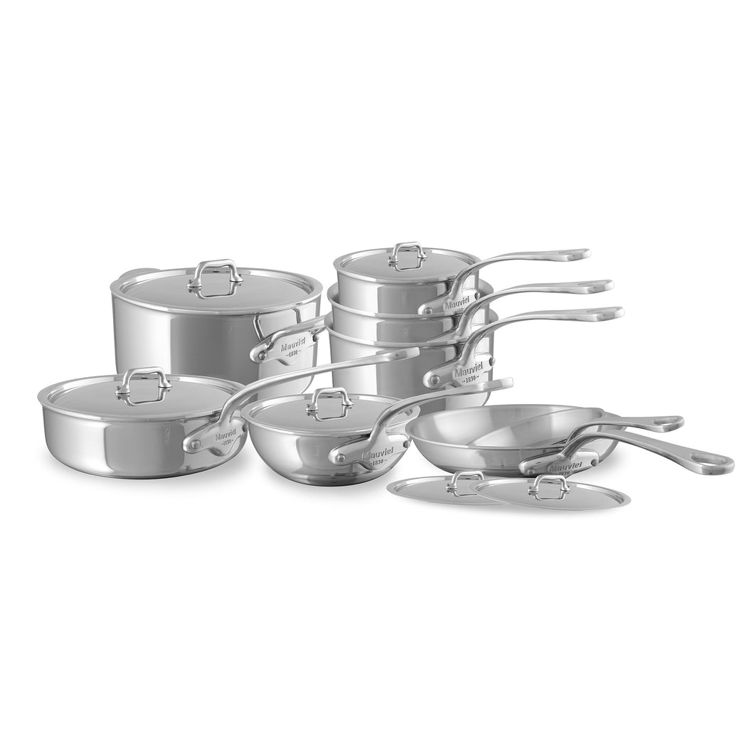 Mauviel M'URBAN 4 Tri-Ply 14-Piece Cookware Set With Cast Stainless Steel Handles - Mauviel USA