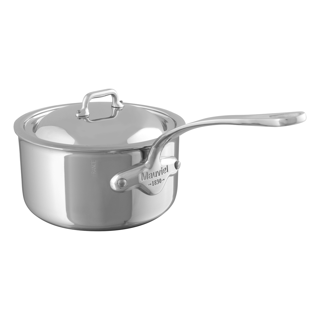 Mauviel M'COOK 5-Ply Sauce Pan With Lid, Cast Stainless Steel Handle, 6.9-Qt - Mauviel1830